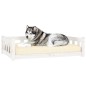 Cuccia per Cani Bianca 105,5x75,5x28 cm Legno Massello di Pino Cuccia per Cani Bianca 105,5x75,5x28 cm Legno Massello di Pino