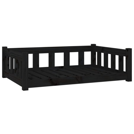 Cuccia per Cani Nera 95,5x65,5x28 cm in Legno Massello di Pino
