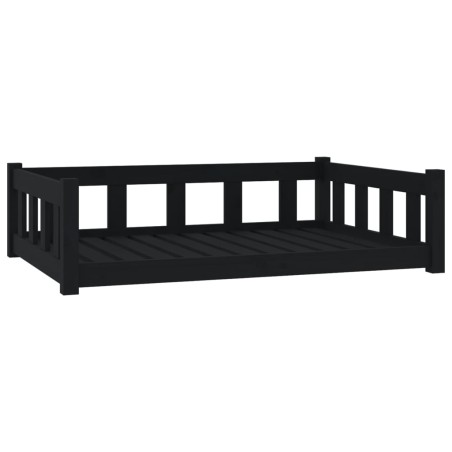 Cuccia per Cani Nera 105,5x75,5x28 cm in Legno Massello di Pino
