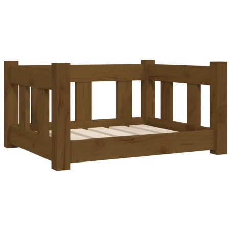 Cuccia per Cani Miele 55,5x45,5x28 cm in Legno Massello di Pino