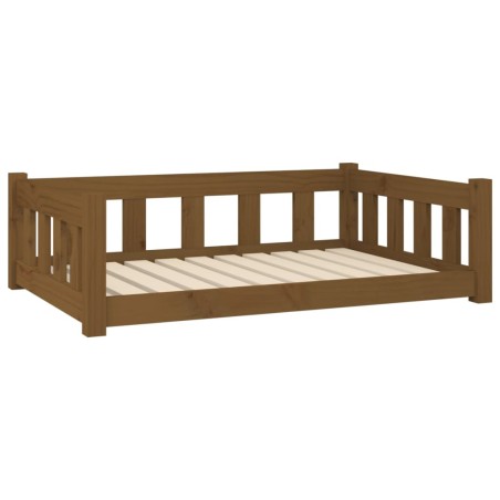 Cuccia per Cani Miele 95,5x65,5x28 cm in Legno Massello di Pino