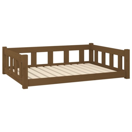 Cuccia per Cani Miele 105,5x75,5x28cm in Legno Massello di Pino