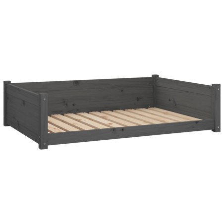 Cuccia per Cani Grigia 105,5x75,5x28 cm Legno Massello di Pino