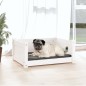Cuccia per Cani Bianca 65,5x50,5x28cm in Legno Massello di Pino Cuccia per Cani Bianca 65,5x50,5x28cm in Legno Massello di Pino