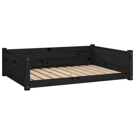 vidaXL Cuccia per Cani Nera 95,5x65,5x28cm in Legno Massello di Pino