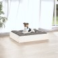 Cuccia per Cani Bianca 51,5x44x9 cm in Legno Massello di Pino Cuccia per Cani Bianca 51,5x44x9 cm in Legno Massello di Pino