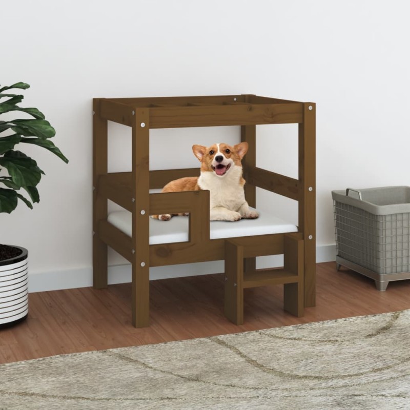 Cuccia per Cani Miele 55,5x53,5x60 cm in Legno Massello di Pino Cuccia per Cani Miele 55,5x53,5x60 cm in Legno Massello di Pino