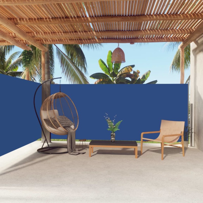 Tenda da Sole Laterale Retrattile Blu 160x600 cm Tenda da Sole Laterale Retrattile Blu 160x600 cm