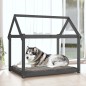 Cuccia per Cani Grigia 111x80x100 cm in Legno Massello di Pino Cuccia per Cani Grigia 111x80x100 cm in Legno Massello di Pino