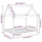 Cuccia per Cani Grigia 111x80x100 cm in Legno Massello di Pino Cuccia per Cani Grigia 111x80x100 cm in Legno Massello di Pino