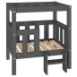 Cuccia per Cani Grigio 65,5x43x70 cm in Legno Massello di Pino Cuccia per Cani Grigio 65,5x43x70 cm in Legno Massello di Pino