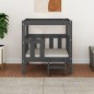 Cuccia per Cani Grigio 65,5x43x70 cm in Legno Massello di Pino Cuccia per Cani Grigio 65,5x43x70 cm in Legno Massello di Pino