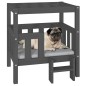 Cuccia per Cani Grigio 65,5x43x70 cm in Legno Massello di Pino Cuccia per Cani Grigio 65,5x43x70 cm in Legno Massello di Pino