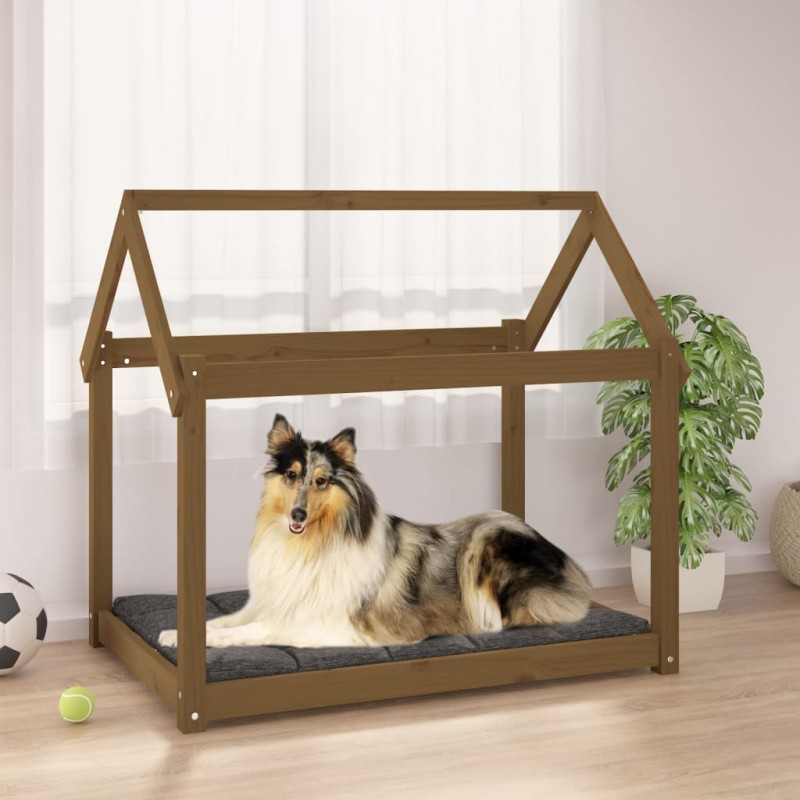 Cuccia per Cani Miele 101x70x90 cm in Legno Massello di Pino Cuccia per Cani Miele 101x70x90 cm in Legno Massello di Pino