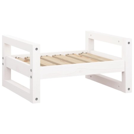 Cuccia per Cani Bianca 55,5x45,5x28cm in Legno Massello di Pino