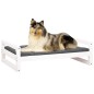 Cuccia per Cani Bianca 95,5x65,5x28cm in Legno Massello di Pino Cuccia per Cani Bianca 95,5x65,5x28cm in Legno Massello di Pino