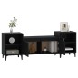 Mobile Porta TV Nero 160x35x55 cm in Legno Multistrato Mobile Porta TV Nero 160x35x55 cm in Legno Multistrato