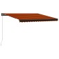 Tenda da Sole Retrattile Manuale LED 400x300 cm Arancio Marrone Tenda da Sole Retrattile Manuale LED 400x300 cm Arancio Marrone