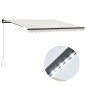 Tenda da Sole Retrattile Manuale con LED 400x300 cm Crema Tenda da Sole Retrattile Manuale con LED 400x300 cm Crema