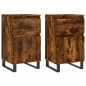Credenze 2 pz Rovere Fumo 40x35x70 cm in Legno Multistrato Credenze 2 pz Rovere Fumo 40x35x70 cm in Legno Multistrato
