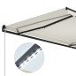 Tenda da Sole Retrattile Manuale con LED 400x300 cm Crema Tenda da Sole Retrattile Manuale con LED 400x300 cm Crema