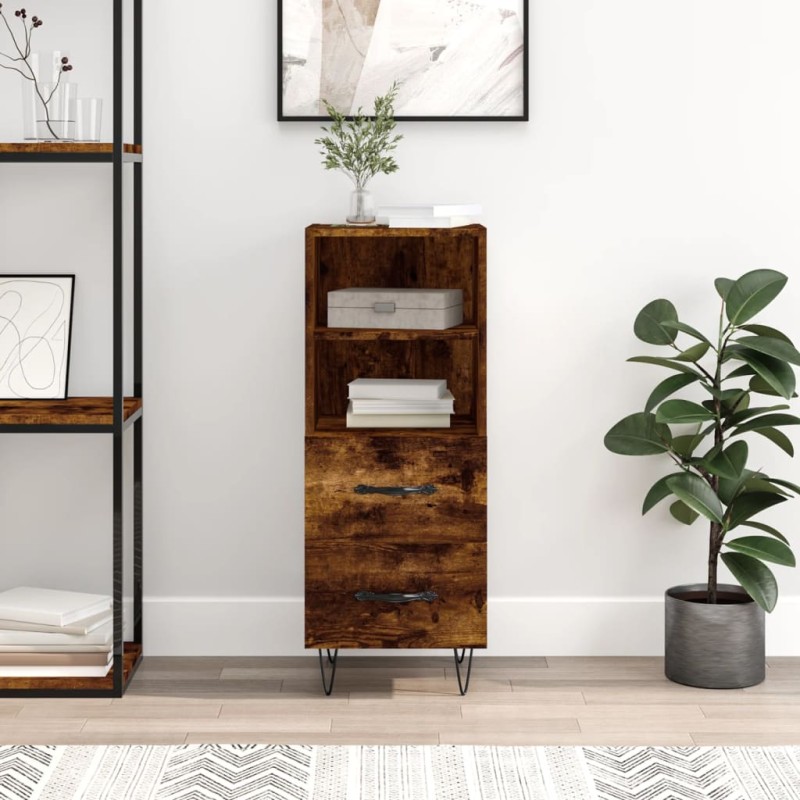 Credenza Rovere Fumo 34,5x34x90 cm in Legno Multistrato Credenza Rovere Fumo 34,5x34x90 cm in Legno Multistrato