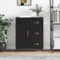 Credenza Nera 69,5x34x90 cm in Legno Multistrato Credenza Nera 69,5x34x90 cm in Legno Multistrato