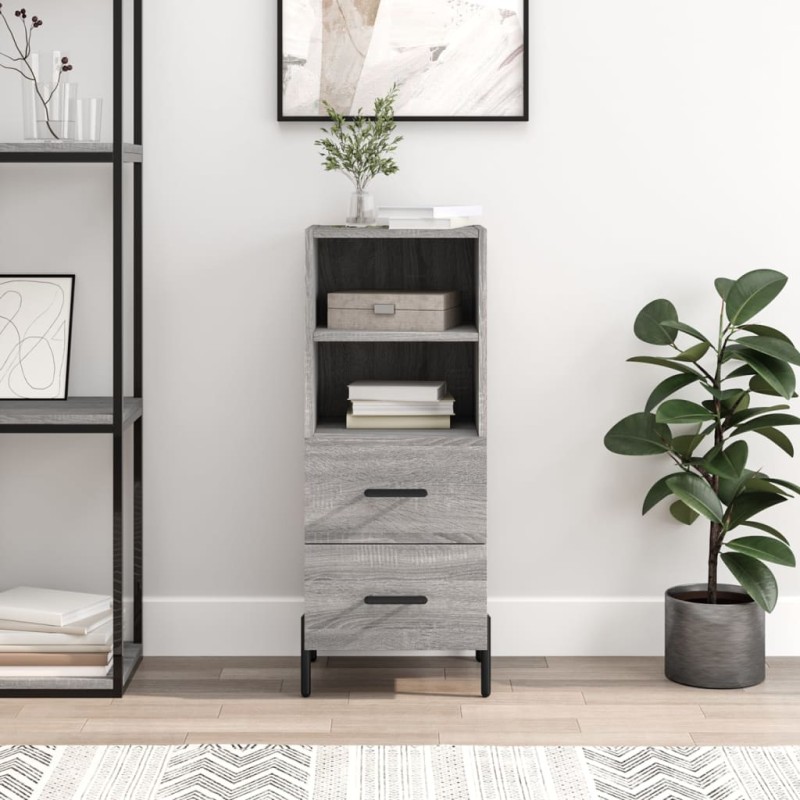 Credenza Grigio Sonoma 34,5x34x90 cm in Legno Multistrato Credenza Grigio Sonoma 34,5x34x90 cm in Legno Multistrato