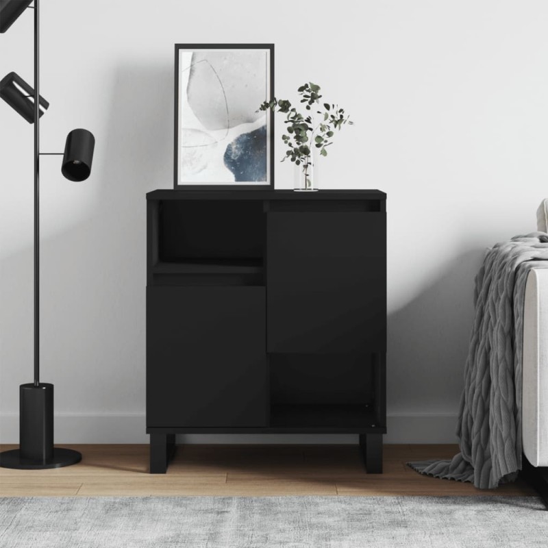Credenza Nero 60x35x70 cm in Legno Multistrato Credenza Nero 60x35x70 cm in Legno Multistrato