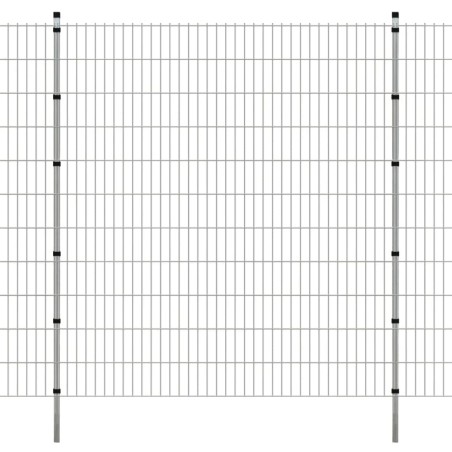 Pali per Recinzione 20 pz Argento 280 cm in Acciaio Zincato