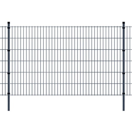 Pali per Recinzione 20 pz Grigio 170 cm in Acciaio Zincato
