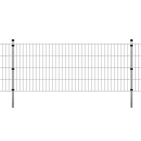 Pali per Recinzione 10 pz Argento 130 cm in Acciaio Zincato