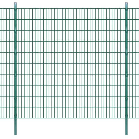Pali per Recinzione 10 pz Verde 260 cm in Acciaio Zincato