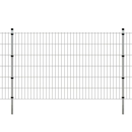 Pali per Recinzione 10 pz Argento 170 cm in Acciaio Zincato