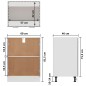 Mobiletto Grigio Sonoma 60x46x81,5 cm in Legno Multistrato Mobiletto Grigio Sonoma 60x46x81,5 cm in Legno Multistrato