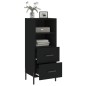 Credenza Nero 34,5x34x90 cm in Legno Multistrato Credenza Nero 34,5x34x90 cm in Legno Multistrato
