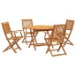 Set da Pranzo per Giardino 5 pz in Legno Massello di Acacia Set da Pranzo per Giardino 5 pz in Legno Massello di Acacia