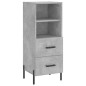 Credenza Grigio Cemento 34,5x34x90 cm in Legno Multistrato