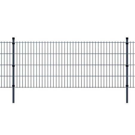 Pali per Recinzione 10 pz Grigio 280 cm in Acciaio Zincato