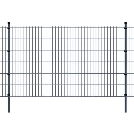 Pali per Recinzione 10 pz Grigio 170 cm in Acciaio Zincato