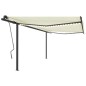 vidaXL Tenda da Sole Retrattile Manuale con LED 4x3 m Crema vidaXL Tenda da Sole Retrattile Manuale con LED 4x3 m Crema