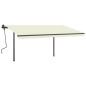 vidaXL Tenda da Sole Retrattile Manuale con LED 4x3 m Crema vidaXL Tenda da Sole Retrattile Manuale con LED 4x3 m Crema