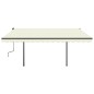 vidaXL Tenda da Sole Retrattile Manuale con LED 4x3 m Crema vidaXL Tenda da Sole Retrattile Manuale con LED 4x3 m Crema