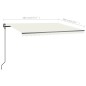 vidaXL Tenda da Sole Retrattile Manuale con LED 4x3 m Crema vidaXL Tenda da Sole Retrattile Manuale con LED 4x3 m Crema