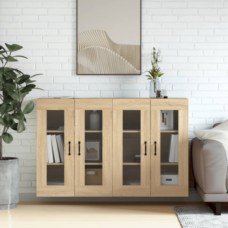 vidaXL Armadietti a Parete 2 pz Rovere Sonoma in Legno Multistrato vidaXL Armadietti a Parete 2 pz Rovere Sonoma in Legno Multistrato