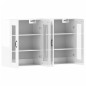 Armadietti a Parete 2 pz Bianco Lucido in Legno Multistrato Armadietti a Parete 2 pz Bianco Lucido in Legno Multistrato