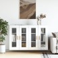 Armadietti a Parete 2 pz Bianco Lucido in Legno Multistrato Armadietti a Parete 2 pz Bianco Lucido in Legno Multistrato