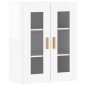 Armadietti a Parete 2 pz Bianco Lucido in Legno Multistrato Armadietti a Parete 2 pz Bianco Lucido in Legno Multistrato
