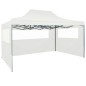 Tendone per Feste Pieghevole con 3 Pareti 3x4,5 m Bianco Tendone per Feste Pieghevole con 3 Pareti 3x4,5 m Bianco
