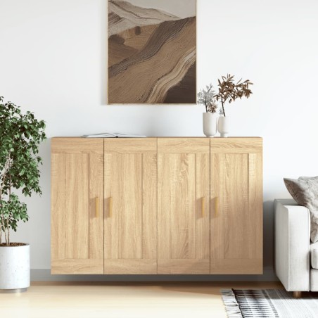 vidaXL Armadietti a Parete 2 pz Rovere Sonoma in Legno Multistrato